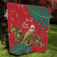 Personalised New Zealand Kakapo Christmas Quilt Meri Kirihimete Silver Fern Mix Pohutukawa