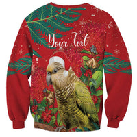 Personalised New Zealand Kakapo Christmas Sweatshirt Meri Kirihimete Silver Fern Mix Pohutukawa LT14 - Polynesian Pride
