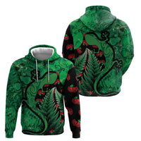 New Zealand Gecko Christmas Hoodie Meri Kirihimete Paua Shell Mix Pohutukawa