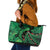 New Zealand Gecko Christmas Leather Tote Bag Meri Kirihimete Paua Shell Mix Pohutukawa