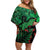 New Zealand Gecko Christmas Off Shoulder Short Dress Meri Kirihimete Paua Shell Mix Pohutukawa