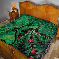 New Zealand Gecko Christmas Quilt Meri Kirihimete Paua Shell Mix Pohutukawa