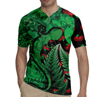 New Zealand Gecko Christmas Rugby Jersey Meri Kirihimete Paua Shell Mix Pohutukawa
