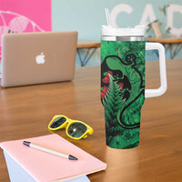 New Zealand Gecko Christmas Tumbler With Handle Meri Kirihimete Paua Shell Mix Pohutukawa