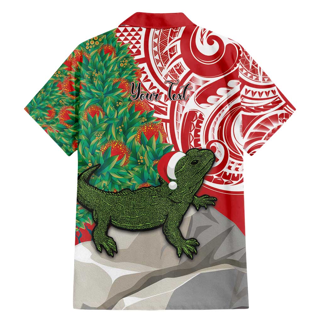 Personalised New Zealand Tuatara Christmas Family Matching Puletasi and Hawaiian Shirt Meri Kirihimete Aotearoa Maori Mix Pohutukawa LT14 - Polynesian Pride