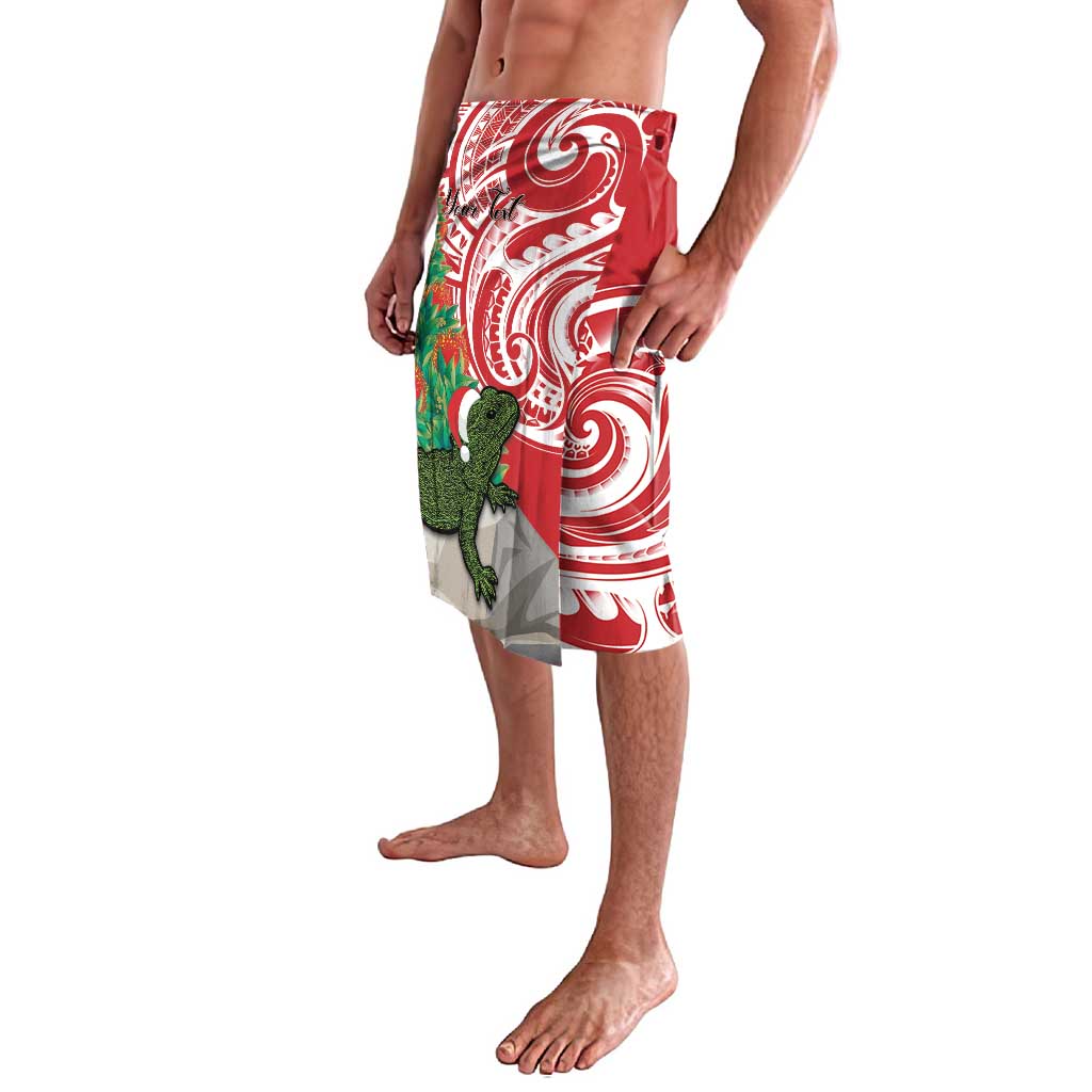 Personalised New Zealand Tuatara Christmas Lavalava Meri Kirihimete Aotearoa Maori Mix Pohutukawa LT14 - Polynesian Pride