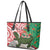 Personalised New Zealand Tuatara Christmas Leather Tote Bag Meri Kirihimete Aotearoa Maori Mix Pohutukawa