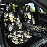 Black Tropical Hawaii Car Seat Cover Seamless Monstera Plumeria Hawaiian Pattern - Polynesian Pride