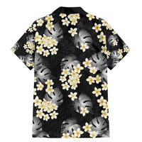 Black Tropical Hawaii Family Matching Mermaid Dress and Hawaiian Shirt Seamless Monstera Plumeria Hawaiian Pattern LT14 - Polynesian Pride