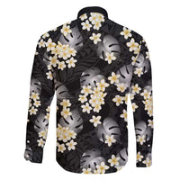 Black Tropical Hawaii Family Matching Mermaid Dress and Hawaiian Shirt Seamless Monstera Plumeria Hawaiian Pattern LT14 - Polynesian Pride