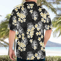 Black Tropical Hawaii Hawaiian Shirt Seamless Monstera Plumeria Hawaiian Pattern - Polynesian Pride