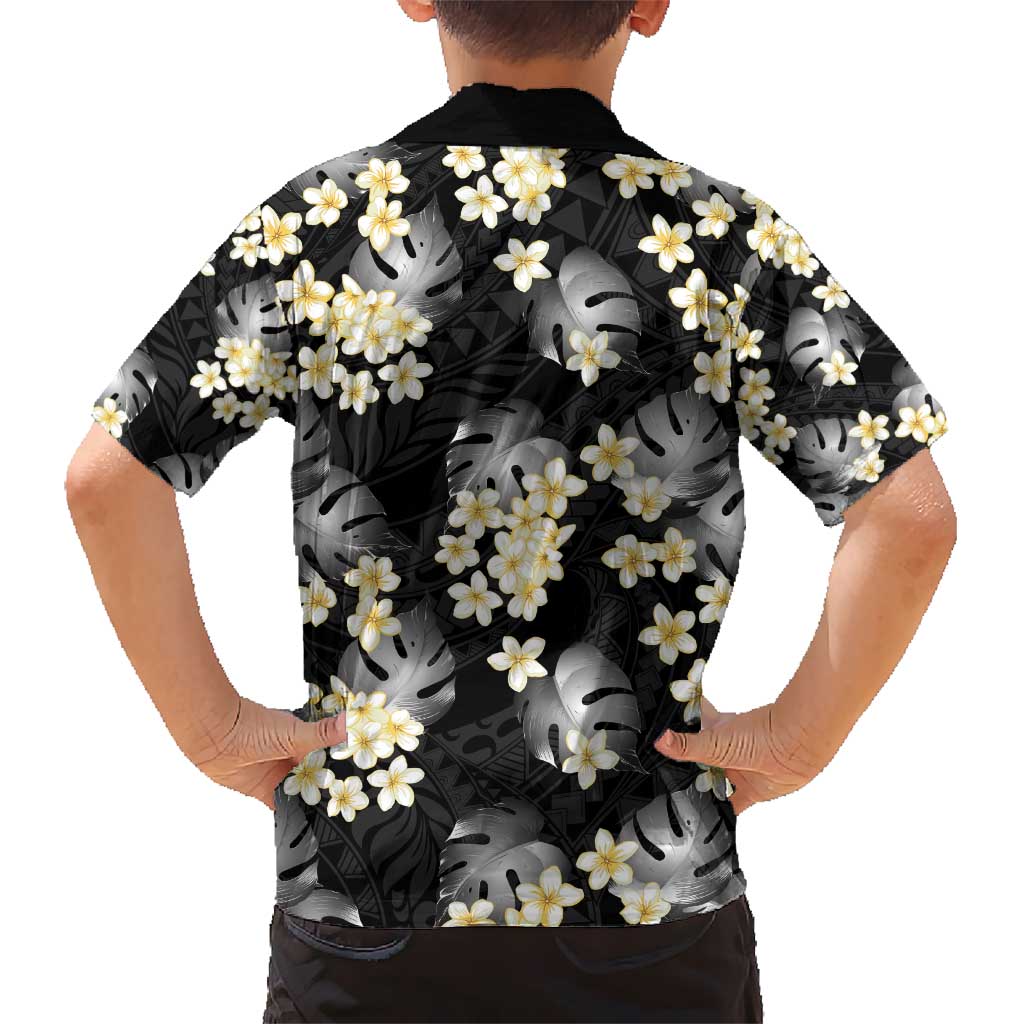 Black Tropical Hawaii Hawaiian Shirt Seamless Monstera Plumeria Hawaiian Pattern - Polynesian Pride