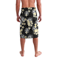 Black Tropical Hawaii Lavalava Seamless Monstera Plumeria Hawaiian Pattern - Polynesian Pride