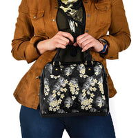 Black Tropical Hawaii Shoulder Handbag Seamless Monstera Plumeria Hawaiian Pattern - Polynesian Pride