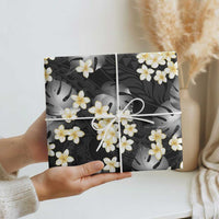 Black Tropical Hawaii Wrapping Paper Seamless Monstera Plumeria Hawaiian Pattern - Polynesian Pride