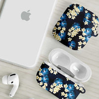 Blue Tropical Hawaii AirPods Case Seamless Monstera Plumeria Hawaiian Pattern - Polynesian Pride