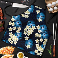 Blue Tropical Hawaii Apron Seamless Monstera Plumeria Hawaiian Pattern - Polynesian Pride