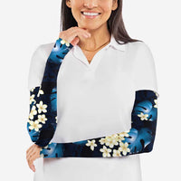 Blue Tropical Hawaii Arm Sleeves Seamless Monstera Plumeria Hawaiian Pattern - Polynesian Pride