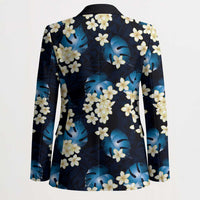 Blue Tropical Hawaii Blazer Seamless Monstera Plumeria Hawaiian Pattern - Polynesian Pride