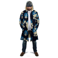 Blue Tropical Hawaii Cloak Seamless Monstera Plumeria Hawaiian Pattern - Polynesian Pride