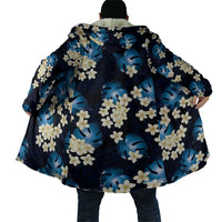 Blue Tropical Hawaii Cloak Seamless Monstera Plumeria Hawaiian Pattern - Polynesian Pride
