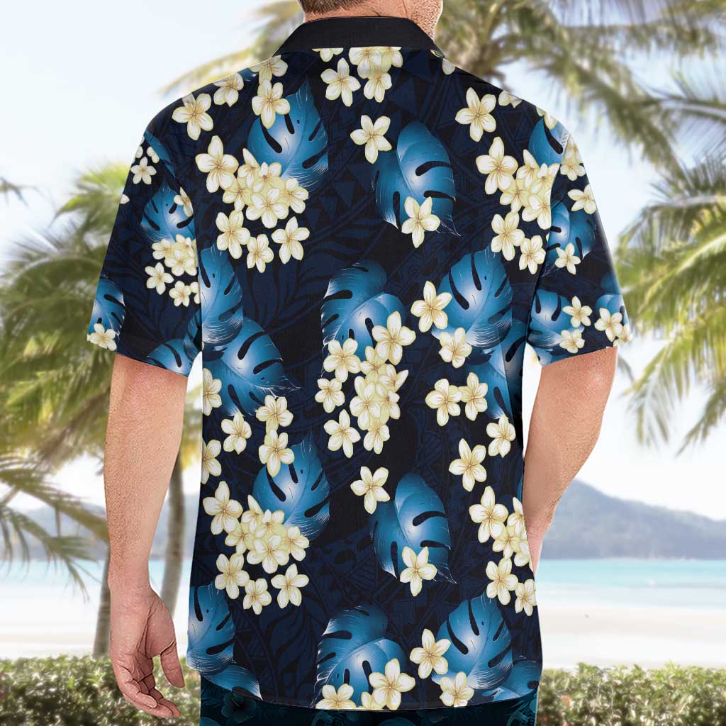 Blue Tropical Hawaii Hawaiian Shirt Seamless Monstera Plumeria Hawaiian Pattern - Polynesian Pride