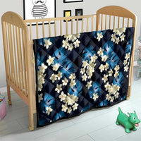 Blue Tropical Hawaii Quilt Seamless Monstera Plumeria Hawaiian Pattern - Polynesian Pride