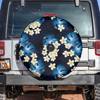 Blue Tropical Hawaii Spare Tire Cover Seamless Monstera Plumeria Hawaiian Pattern - Polynesian Pride