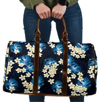 Blue Tropical Hawaii Travel Bag Seamless Monstera Plumeria Hawaiian Pattern - Polynesian Pride