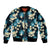 Dark Cyan Tropical Hawaii Bomber Jacket Seamless Monstera Plumeria Hawaiian Pattern - Polynesian Pride