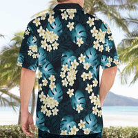 Dark Cyan Tropical Hawaii Hawaiian Shirt Seamless Monstera Plumeria Hawaiian Pattern - Polynesian Pride