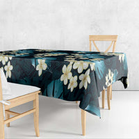 Dark Cyan Tropical Hawaii Tablecloth Seamless Monstera Plumeria Hawaiian Pattern - Polynesian Pride
