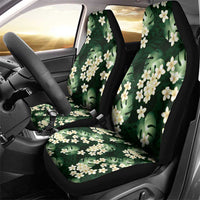 Green Tropical Hawaii Car Seat Cover Seamless Monstera Plumeria Hawaiian Pattern - Polynesian Pride