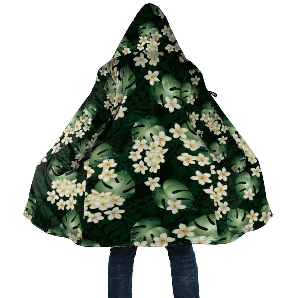 Green Tropical Hawaii Cloak Seamless Monstera Plumeria Hawaiian Pattern - Polynesian Pride