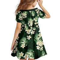 Green Tropical Hawaii Family Matching Off Shoulder Maxi Dress and Hawaiian Shirt Seamless Monstera Plumeria Hawaiian Pattern - Polynesian Pride