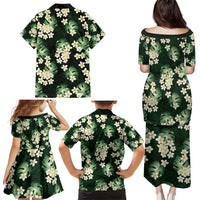 Green Tropical Hawaii Family Matching Puletasi and Hawaiian Shirt Seamless Monstera Plumeria Hawaiian Pattern LT14 - Polynesian Pride