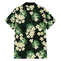 Green Tropical Hawaii Family Matching Short Sleeve Bodycon Dress and Hawaiian Shirt Seamless Monstera Plumeria Hawaiian Pattern LT14 - Polynesian Pride