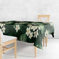 Green Tropical Hawaii Tablecloth Seamless Monstera Plumeria Hawaiian Pattern - Polynesian Pride