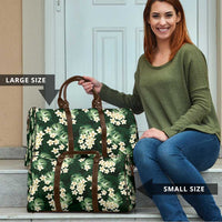 Green Tropical Hawaii Travel Bag Seamless Monstera Plumeria Hawaiian Pattern - Polynesian Pride