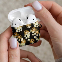 Gold Tropical Hawaii AirPods Case Seamless Monstera Plumeria Hawaiian Pattern - Polynesian Pride