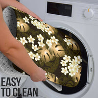 Gold Tropical Hawaii Bathroom Set Seamless Monstera Plumeria Hawaiian Pattern - Polynesian Pride