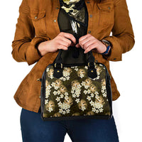 Gold Tropical Hawaii Shoulder Handbag Seamless Monstera Plumeria Hawaiian Pattern - Polynesian Pride