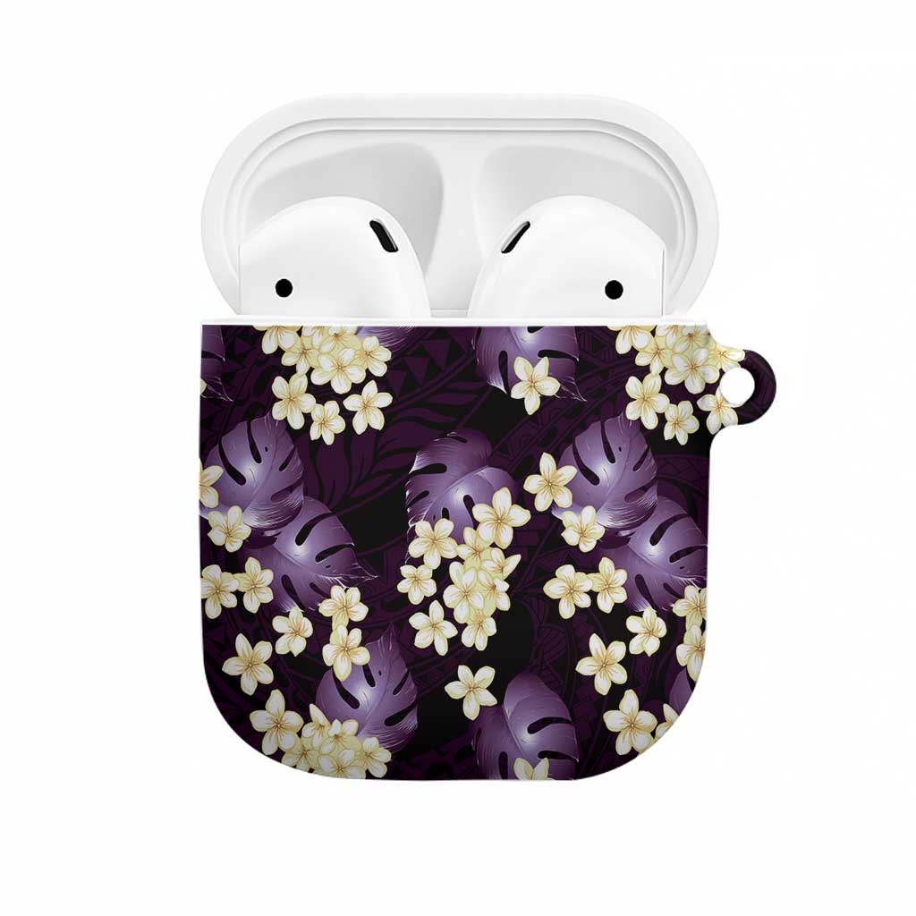 Purple Tropical Hawaii AirPods Case Seamless Monstera Plumeria Hawaiian Pattern - Polynesian Pride