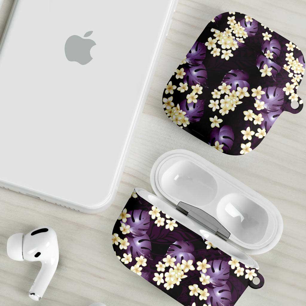 Purple Tropical Hawaii AirPods Case Seamless Monstera Plumeria Hawaiian Pattern - Polynesian Pride