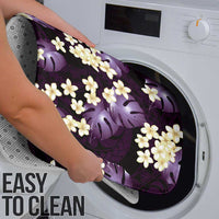 Purple Tropical Hawaii Bathroom Set Seamless Monstera Plumeria Hawaiian Pattern - Polynesian Pride