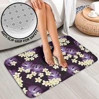 Purple Tropical Hawaii Bathroom Set Seamless Monstera Plumeria Hawaiian Pattern - Polynesian Pride