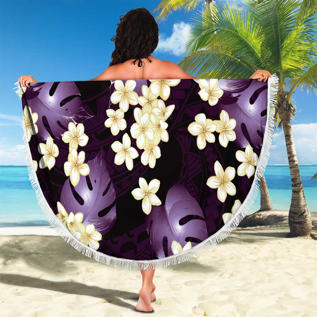 Purple Tropical Hawaii Beach Blanket Seamless Monstera Plumeria Hawaiian Pattern - Polynesian Pride