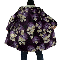 Purple Tropical Hawaii Cloak Seamless Monstera Plumeria Hawaiian Pattern - Polynesian Pride