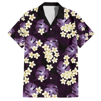 Purple Tropical Hawaii Family Matching Long Sleeve Bodycon Dress and Hawaiian Shirt Seamless Monstera Plumeria Hawaiian Pattern LT14 Dad's Shirt - Short Sleeve Purple - Polynesian Pride