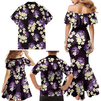 Purple Tropical Hawaii Family Matching Mermaid Dress and Hawaiian Shirt Seamless Monstera Plumeria Hawaiian Pattern LT14 - Polynesian Pride